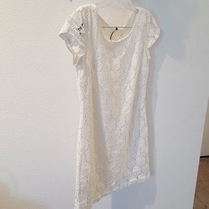 Candlelight white with lace overlay dress